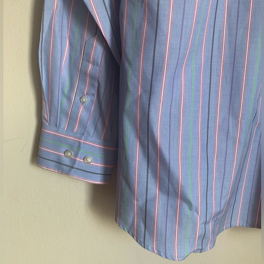 NWT Lands’ End Striped Button Down Shirt size 14 - Picture 5 of 9